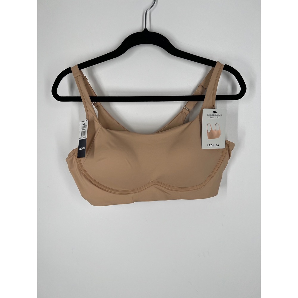 Leonisa Everyday Wireless Support Bra Tan Beige 091054 Womens XL NWT